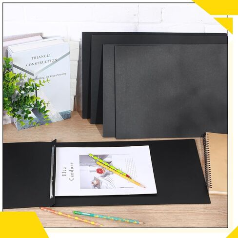 60 PCS 11x17 Inch Pressboard Cover ، مجلد الموثق التقديمي 3 بوصة مع مثبتات ورق شق المعادن لربط التقارير والمقترحات والنصوص وغيرها من المستندات (أسود) بدقة in Kuwait