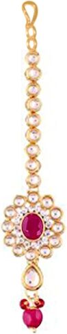 Aheli Fancy Bollywood Party Wear Necklace with Earrings Maang Tikka Set Indian Kundan Stone Studded Fashion Jewlery Gift for Women in Saudi Arabia