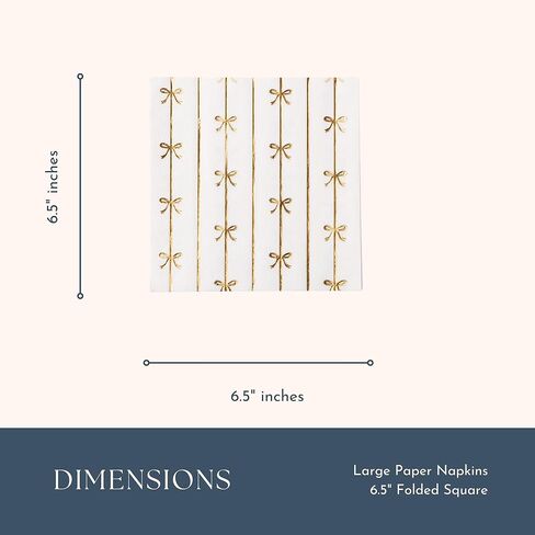 Bonjour fête الذهب توقيع القوس المناديل الورقية كبيرة | مناديل 3 طبقات لأعياد الميلاد والأعياد | مناديل الغداء الممتازة | رقائق الذهب | ديكور الحزب | لحفلات إمدادات الزخارف | حزمة من 20 ، 6.5 "مطوية in Kuwait