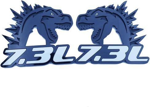 2Pc Godzilla Badges Raging 7.3 Emblem 3D Fender Angry Agressive Sticker Nameplate Replacement for Universal Car Body Motorcycle SUV Door Window Decoration (White Black) in Saudi Arabia