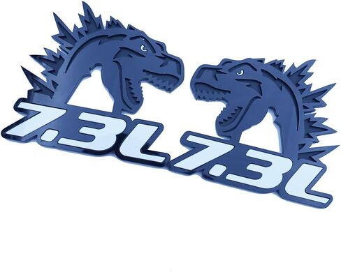 2Pc Godzilla Badges Raging 7.3 Emblem 3D Fender Angry Agressive Sticker Nameplate Replacement for Universal Car Body Motorcycle SUV Door Window Decoration (White Black) in Saudi Arabia