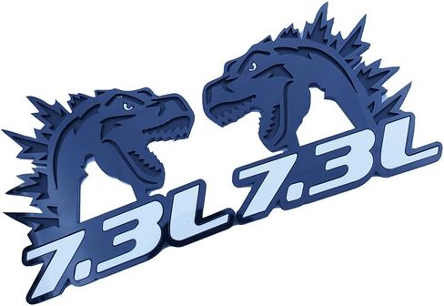 2Pc Godzilla Badges Raging 7.3 Emblem 3D Fender Angry Agressive Sticker Nameplate Replacement for Universal Car Body Motorcycle SUV Door Window Decoration (White Black) in Saudi Arabia