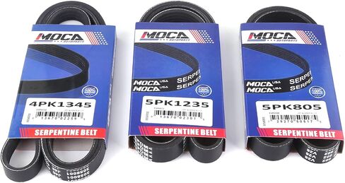 MOCA 4PK1345 & 5PK805 & 5PK1235 3 Pcs EPDM Serpentine Belts fits for Nissan 1999-2004 Xterra Frontier 3.3L 3275CC V6 Gas SOHC in Saudi Arabia