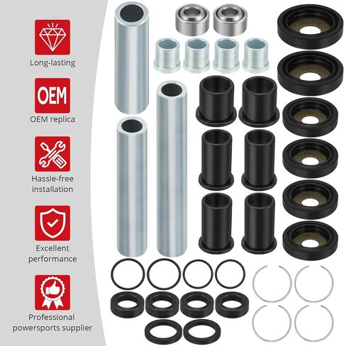 JAVIK 1 Set Rear Upper & Lower A-Arm Bushing Shaft Kit Compatible with Honda 2003-2005 Rincon 650 2006-2014 Rincon 680 OEM# 52463-HN8-000 52464-HN8-000 52263-HN8-000 in Saudi Arabia