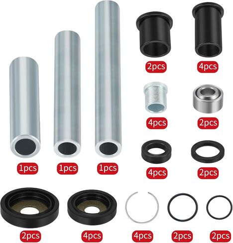 JAVIK 1 Set Rear Upper & Lower A-Arm Bushing Shaft Kit Compatible with Honda 2003-2005 Rincon 650 2006-2014 Rincon 680 OEM# 52463-HN8-000 52464-HN8-000 52263-HN8-000 in Saudi Arabia
