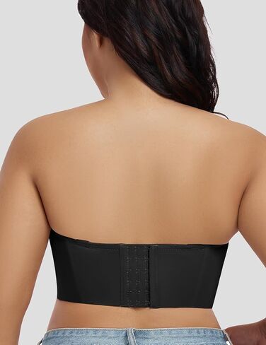 FallSweet Longline Strapless Bra for Large Bust C-DD, Anti-Slip Back Smoothing Convertible Lace Corset for Wedding Party in Kuwait