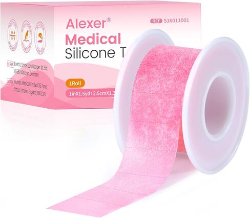 Silicone Medical Tape -1 in × 5 yds (1 Roll) Waterproof Tape for Sensitive Skin Wound Care, Latex-Free, Painless Removal, Reusable for Gauze Pads and First Aid in Saudi Arabia