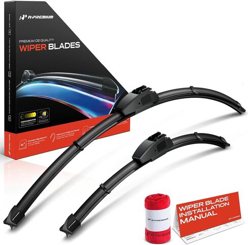 A-Premium Pack of 2 Windshield Wiper Blades with Wear Indicator & Towel - Compatible with Infiniti G37 2010-2013, Q40 2015, G25 2011-2012, G35 2007-2008 - 26" and 16", Hook Connector in Saudi Arabia