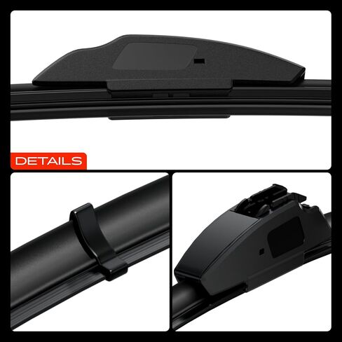 A-Premium Pack of 2 Windshield Wiper Blades with Wear Indicator & Towel - Compatible with Infiniti G37 2010-2013, Q40 2015, G25 2011-2012, G35 2007-2008 - 26" and 16", Hook Connector in Saudi Arabia