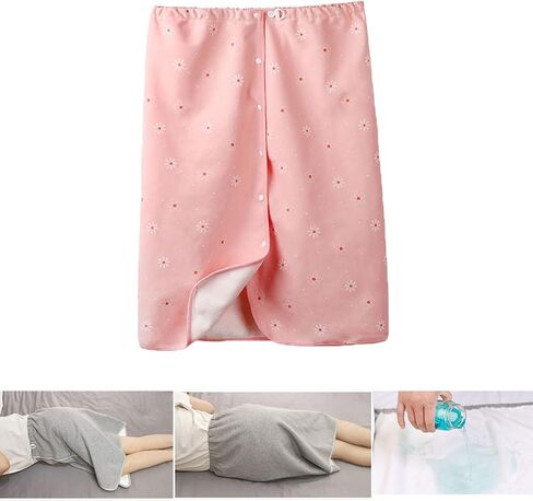 Unisex Full Open Adult Diaper Skirt, Waterproof Diaper Skirt, Adjustable Diaper Skirt, Reusable Incontinence Diaper Skirt for Adults, Elderly, Children(Yellow,XL) in Saudi Arabia