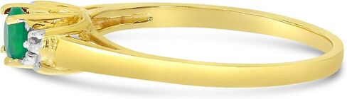 14k Yellow Gold Round Emerald And Diamond Ring in Saudi Arabia