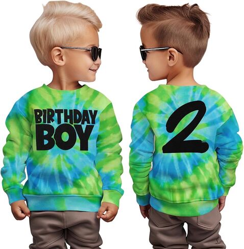 Birthday Boy Sweatshirts 1-8 Years Old Birthday Shirts Kids Pullover Toddler Baby Boy B-day Party Outfits Fall Tops in Saudi Arabia