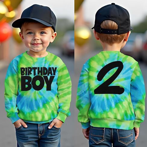 Birthday Boy Sweatshirts 1-8 Years Old Birthday Shirts Kids Pullover Toddler Baby Boy B-day Party Outfits Fall Tops in Saudi Arabia