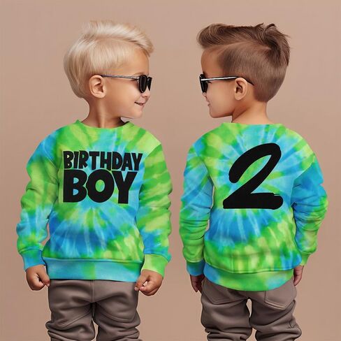 Birthday Boy Sweatshirts 1-8 Years Old Birthday Shirts Kids Pullover Toddler Baby Boy B-day Party Outfits Fall Tops in Saudi Arabia
