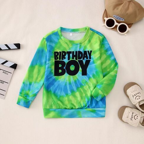 Birthday Boy Sweatshirts 1-8 Years Old Birthday Shirts Kids Pullover Toddler Baby Boy B-day Party Outfits Fall Tops in Saudi Arabia