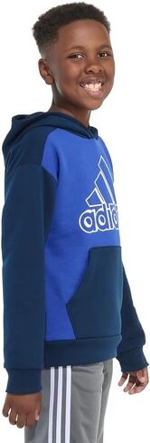 بلوفر بغطاء للرأس بأكمام طويلة وشعار جرافيك للأولاد من Adidas للشباب (الولايات المتحدة، ألفا، كبير، عادي، أزرق ملكي) in Saudi Arabia