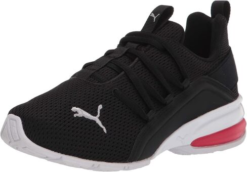 PUMA -Men's Axelion Mesh Sneaker Black Silver-High Risk Red, 13Little Kid in Saudi Arabia