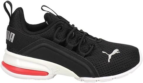 PUMA -Men's Axelion Mesh Sneaker Black Silver-High Risk Red, 13Little Kid in Saudi Arabia