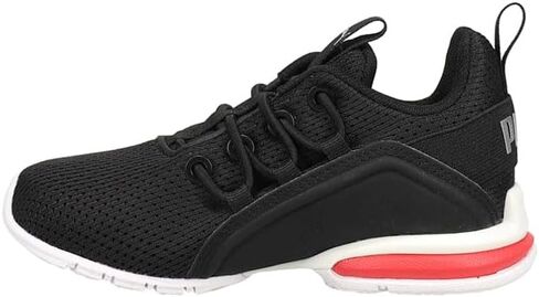 PUMA -Men's Axelion Mesh Sneaker Black Silver-High Risk Red, 13Little Kid in Saudi Arabia