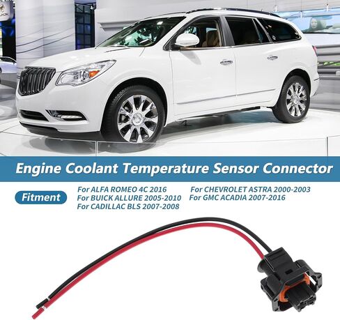 Engine Coolant Temperature Sensor Connector for Buick Enclave for Chevrolet for Hyundai for Dodge 2 Pin Fuel Injector Connector 88953309 Female Black Multi-Purpose Pigtail Wiring in Saudi Arabia