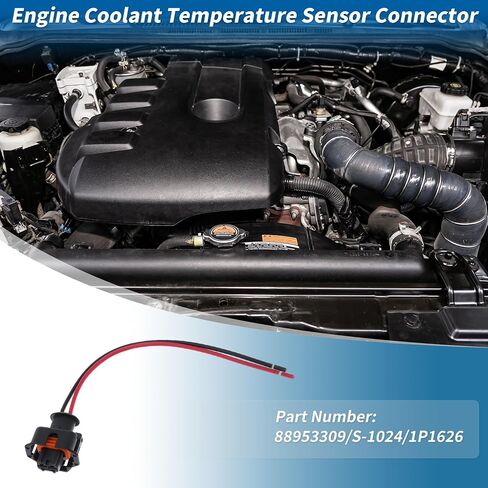 Engine Coolant Temperature Sensor Connector for Buick Enclave for Chevrolet for Hyundai for Dodge 2 Pin Fuel Injector Connector 88953309 Female Black Multi-Purpose Pigtail Wiring in Saudi Arabia