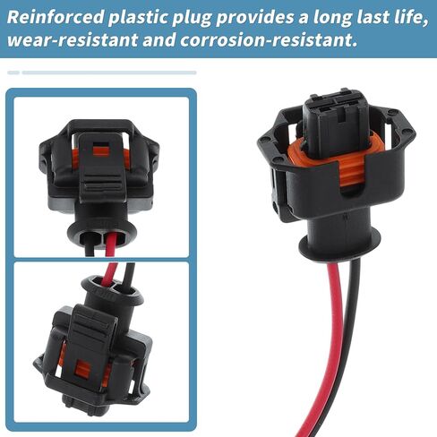 Engine Coolant Temperature Sensor Connector for Buick Enclave for Chevrolet for Hyundai for Dodge 2 Pin Fuel Injector Connector 88953309 Female Black Multi-Purpose Pigtail Wiring in Saudi Arabia
