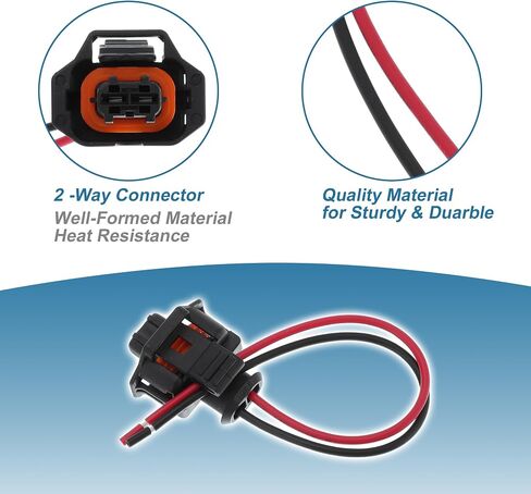 Engine Coolant Temperature Sensor Connector for Buick Enclave for Chevrolet for Hyundai for Dodge 2 Pin Fuel Injector Connector 88953309 Female Black Multi-Purpose Pigtail Wiring in Saudi Arabia
