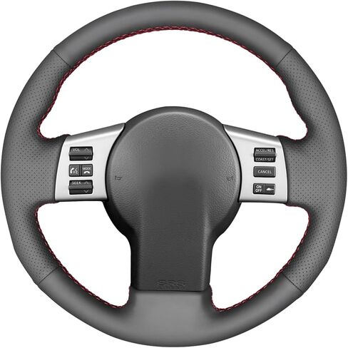 MEWANT Hand Sewing Black Artificial Leather Automotive Interior Accessories Car Steering Wheel Covers Wrap for Infiniti FX FX35 FX45 2003-2008 for Nissan 350Z 2003-2009 in Saudi Arabia