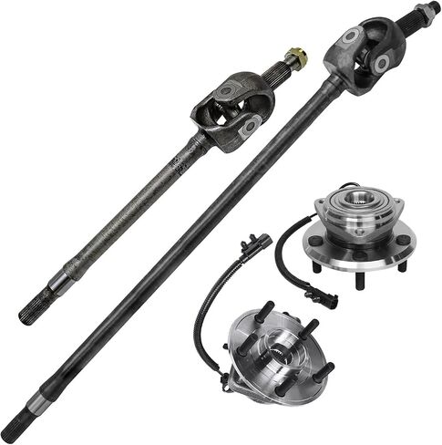 Detroit Axle - Front CV Axles Wheel Bearing Hubs for 2007-2010 Jeep Wrangler, 2 CV Axles, 2 Wheel Bearing Hubs 2008 2009 Replacement [4-Wheel ABS] in Saudi Arabia