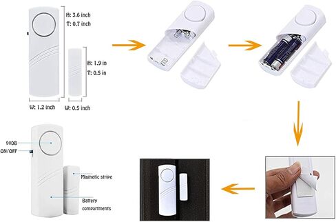 10 Pack Window Alarm Door Magnetic Sensor Alarm for Home Security System, Pool Door Alarm for Kids Safety Toddler Door Open Alarm Sensor in Saudi Arabia