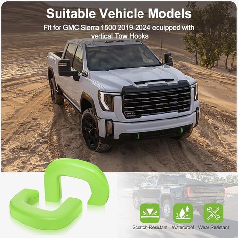 غطاء خطاف السحب لسيارة GMC Sierra 1500 2019-2024، أغطية وصلة السحب المخصصة متوافقة مع ملحقات GMC Sierra 1500، قطعتان - أحمر in Kuwait