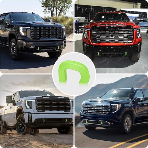 غطاء خطاف السحب لسيارة GMC Sierra 1500 2019-2024، أغطية وصلة السحب المخصصة متوافقة مع ملحقات GMC Sierra 1500، قطعتان - أحمر in Kuwait