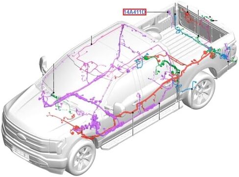 Ford 2021-2023 F-150 Rear Box Lighting RH Passenger Side Bed Lamp Wiring Harness Jumper Assembly ML3Z-14A411-D in Saudi Arabia