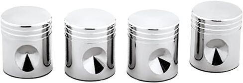 United Pacific Chrome Piston Style Valve Stem Covers - 4 Pack, Model 70031 in Saudi Arabia