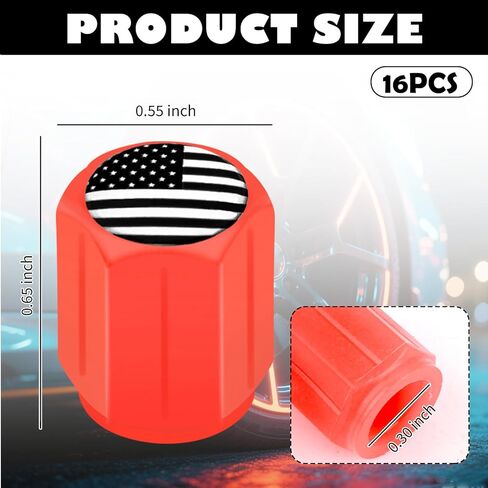 16 قطعة من أغطية صمام الإطارات الفلورسنت تضيء، أنماط العلم تتوهج في الظلام أغطية جذعية للصمام للديكور والغبار، ملحقات السيارة الأنيقة غطاء إطار السيارة للمركبة/سيارات الدفع الرباعي (أزرق) in Kuwait