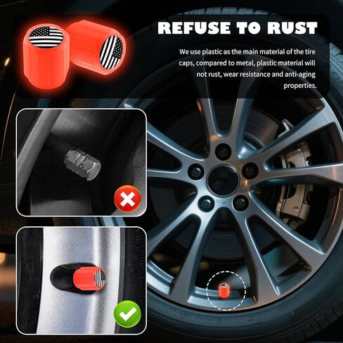 16 قطعة من أغطية صمام الإطارات الفلورسنت تضيء، أنماط العلم تتوهج في الظلام أغطية جذعية للصمام للديكور والغبار، ملحقات السيارة الأنيقة غطاء إطار السيارة للمركبة/سيارات الدفع الرباعي (أزرق) in Kuwait