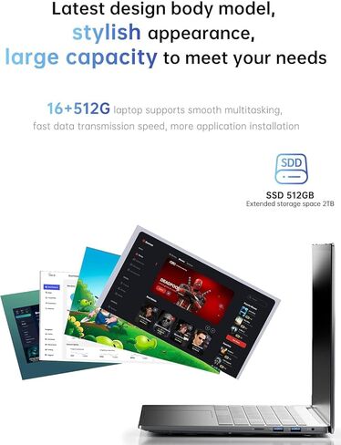 كمبيوتر محمول ACEMAGIC مع كمبيوتر محمول Intel N95 Windows 16GB DDR4 512GB M.2 2280 SSD أجهزة الكمبيوتر المحمولة التقليدية 15.6 بوصة IPS FHD Windows11 WIFI5 BT5.0 HDMI Type-C USB أجهزة الكمبيوتر المحمولة المنزلية أجهزة الكمبيوتر المحمولة المكتبية كمبيوتر م in Kuwait