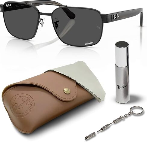 Ray-Ban RB3751CH CHROMANCE POLARIZED Square-Round Shape Sunglasses with Official Eyewear Kit in Saudi Arabia