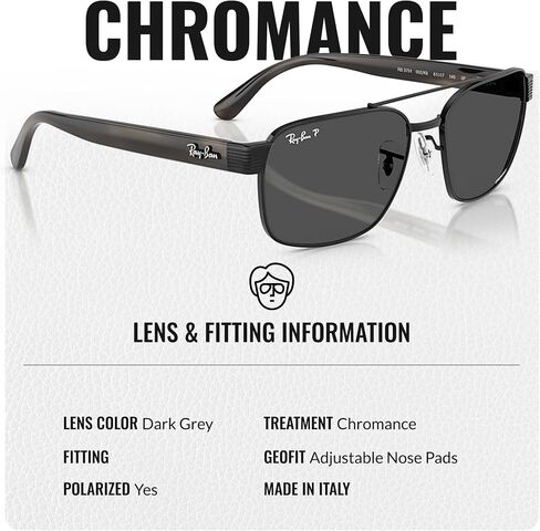 Ray-Ban RB3751CH CHROMANCE POLARIZED Square-Round Shape Sunglasses with Official Eyewear Kit in Saudi Arabia