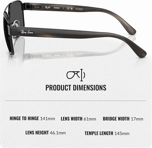 Ray-Ban RB3751CH CHROMANCE POLARIZED Square-Round Shape Sunglasses with Official Eyewear Kit in Saudi Arabia