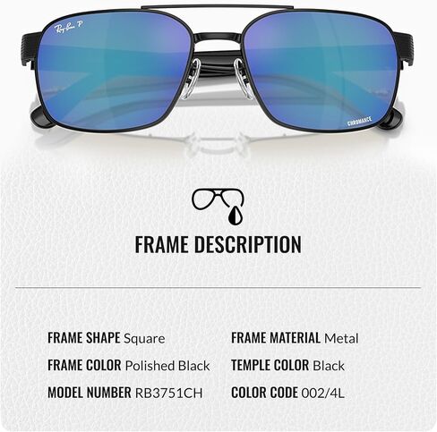 نظارات شمسية Ray-Ban RB3751CH CHROMANCE مربعة الشكل للرجال والنساء مع مجموعة نظارات RAYBAN الرسمية in Saudi Arabia