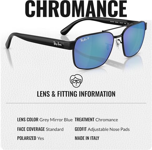 نظارات شمسية Ray-Ban RB3751CH CHROMANCE مربعة الشكل للرجال والنساء مع مجموعة نظارات RAYBAN الرسمية in Saudi Arabia