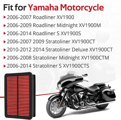 JAVIK Air Filter Cleaner Fit for Yamaha Roadliner XV1900 XV1900M XV1900S Stra-toliner XV1900CT XV1900CTM XV1900CTS 2006-2014,OEM#1D7-14461-00-00 in Saudi Arabia