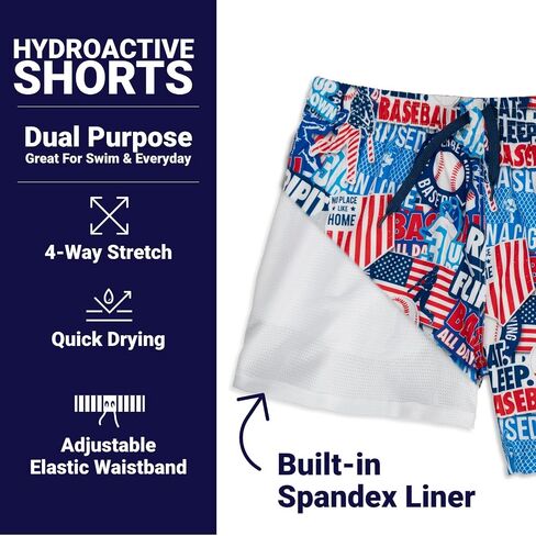 ChalkTalkSPORTS HydroActive Baseball Shorts - Baseball Athletic Shorts & Swim Trunks - Compression Liner - Youth & Adult in Saudi Arabia