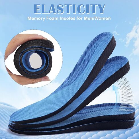 2 Pairs Memory Foam Insoles for Men/Women, Providing Shock Absorption and Cushioning for Tired Feet, All-Day Comfort Shoe Inserts in Saudi Arabia