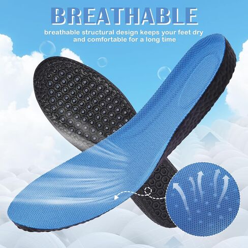 2 Pairs Memory Foam Insoles for Men/Women, Providing Shock Absorption and Cushioning for Tired Feet, All-Day Comfort Shoe Inserts in Saudi Arabia