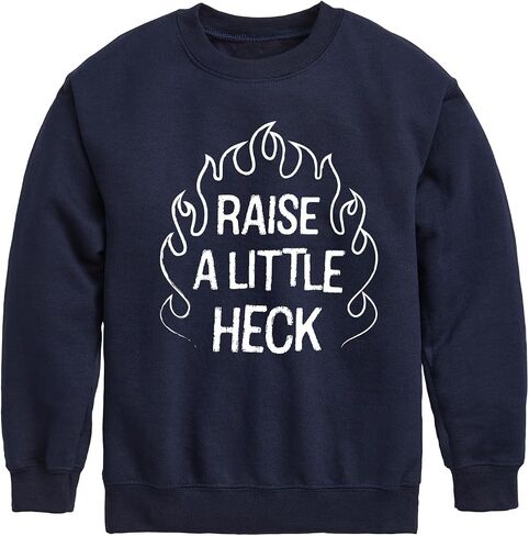 Instant Message - Raise A Little Heck - Toddler & Youth Crewneck Fleece Sweatshirt in Saudi Arabia