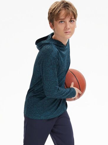 Star Vibe Youth Boys Quick-Dry Active Long Sleeve Hoodie Sweatshirts Athletic Workout Hooded Pullover Shirts 3 Pack in Saudi Arabia