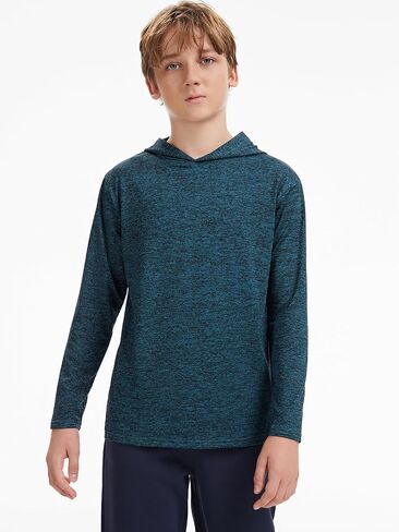 Star Vibe Youth Boys Quick-Dry Active Long Sleeve Hoodie Sweatshirts Athletic Workout Hooded Pullover Shirts 3 Pack in Saudi Arabia