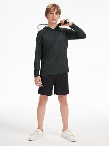 Star Vibe Youth Boys Quick-Dry Active Long Sleeve Hoodie Sweatshirts Athletic Workout Hooded Pullover Shirts 3 Pack in Saudi Arabia